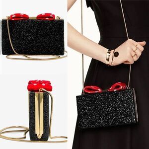 Kate Spade ♠️ New York Minnie Mouse Bow Clasp Glitter Clutch ✨